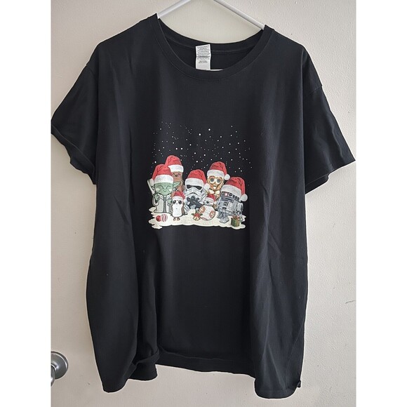 Star Wars Christmas Graphic T Shirt Men’s 2XL Characters In Santa Hats! - Picture 1 of 4
